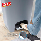 Glad Trash Can with Clorox Odor Protection | Plastic Bin, 13 Gal, Black