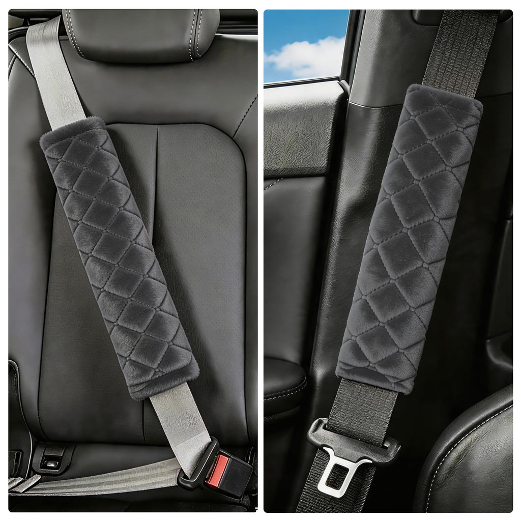 Amooca 2 Pack Seat Belt Covers Soft Shoulder Pad for Cars & Backpack