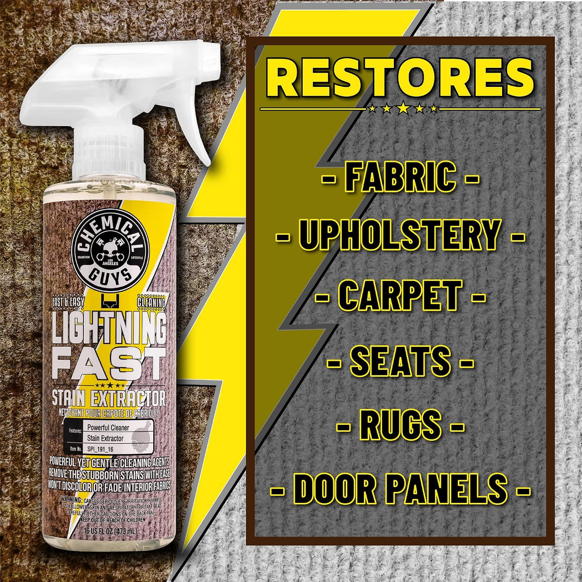 Chemical Guys, Lightning Fast Carpet & Upholstery Stain Extractor, 16 oz