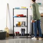 Amazon Basics 5-Shelf Tower Adjustable Storage Shelving Unit, Chrome, 16" x 16" x 54", 150 lbs Per Shelf