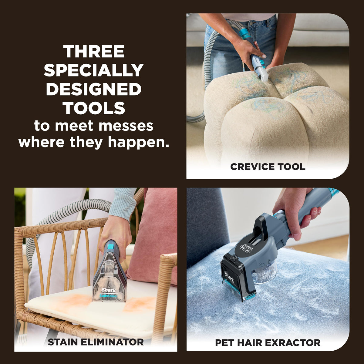 Shark StainStriker Portable Carpet/Upholstery Cleaner, 4 Tools, PX202BRN