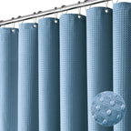 Dynamene Extra Long Waffle Shower Curtain 256 GSM 72"x90" Moonlight Blue