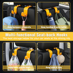 4-Pack Car Headrest Hooks Holds 55lbs Seat Storage Organizer for Bags