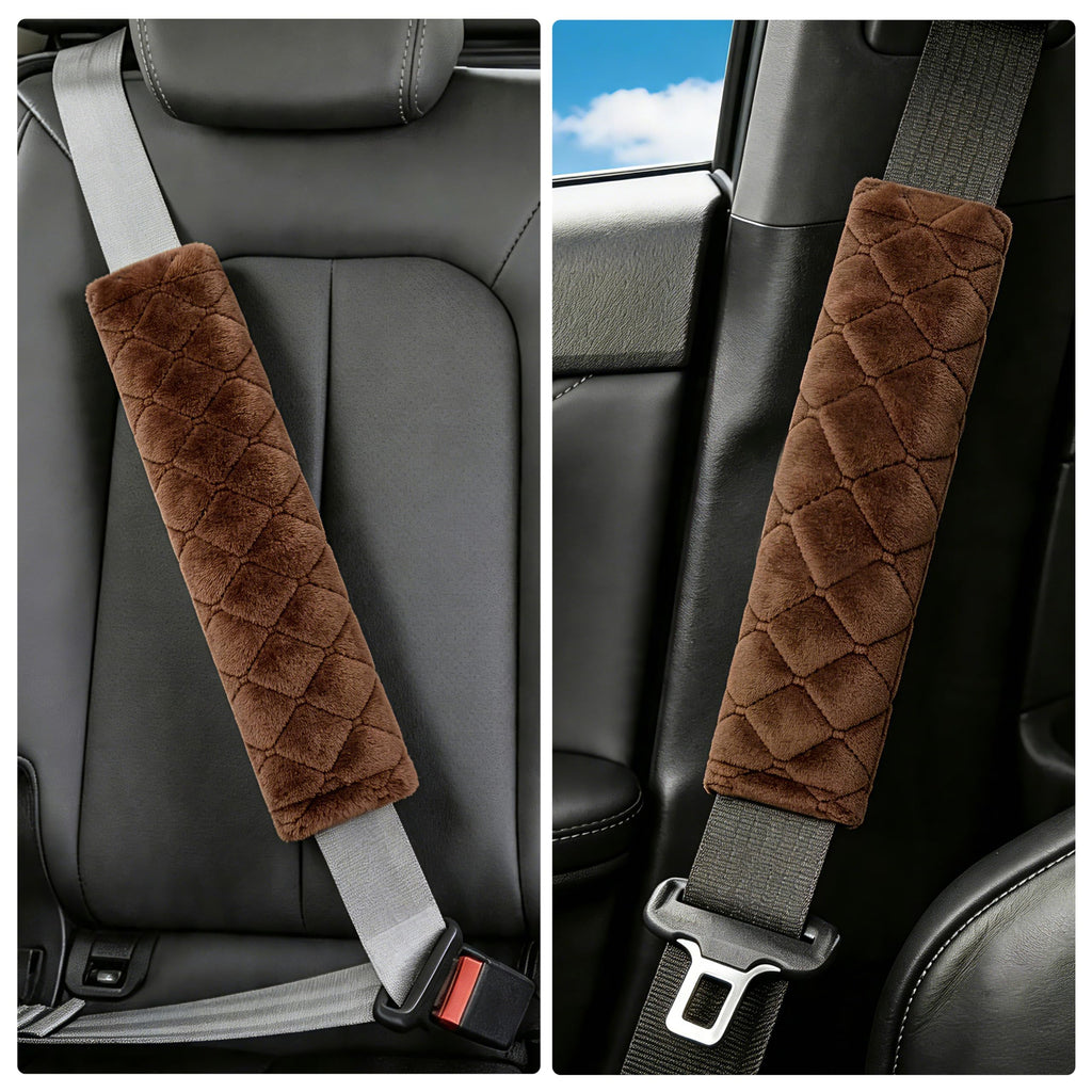 Amooca 2 Pack Seat Belt Covers Soft Shoulder Pad for Cars & Backpack