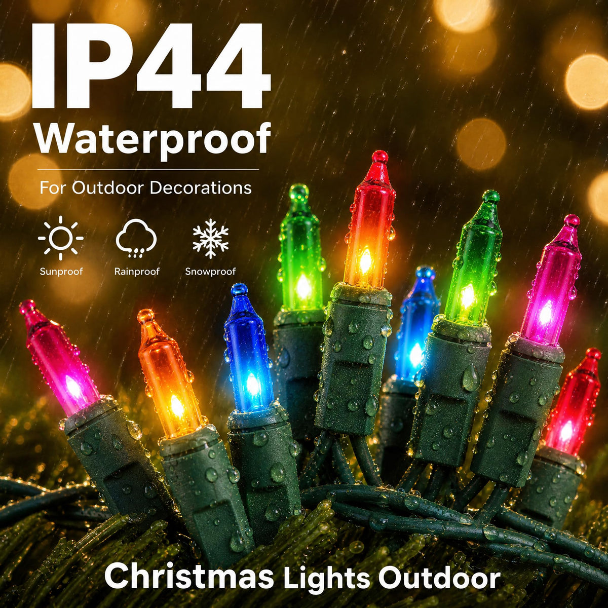 TW SHINE Orange Halloween Lights, 20FT 100 Count Incandescent Mini String Lights, Waterproof Halloween Decorations for Outdoor Indoor Patio Home Party Garden Yard Decor