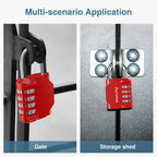 Puroma 2 Pack Combination Lock Locker 4 Digits Combo Padlock Gym Black