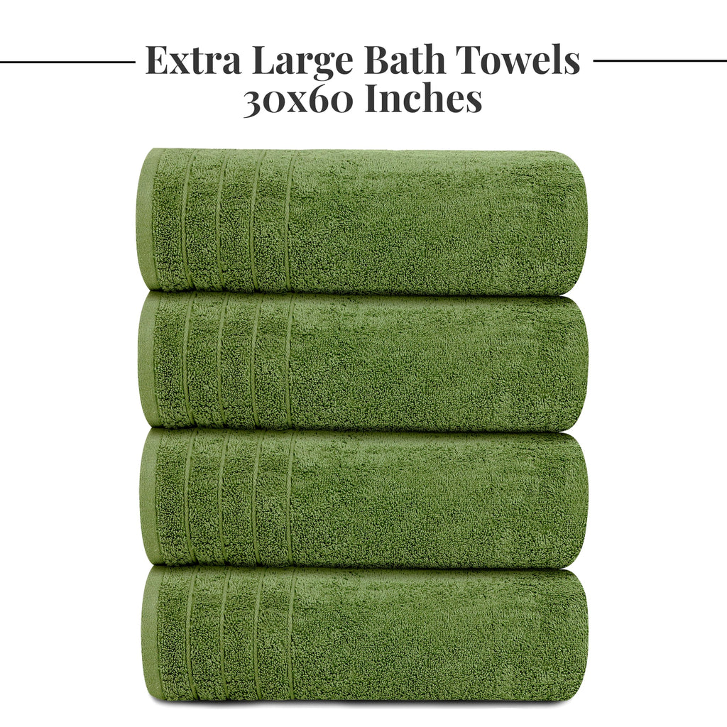 Tens Towels 4 Piece Extra Large Bath Towels 30 x 60 Inches, Dark Grey