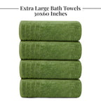 Tens Towels 4 Piece Extra Large Bath Towels 30 x 60 Inches, Dark Grey