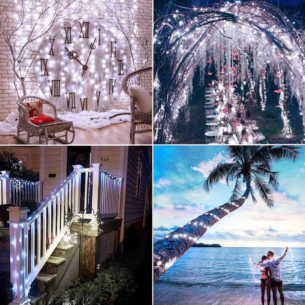 Joomer Solar Fairy Lights, 2-Pack Total 80FT 240LED String Lights, White
