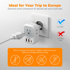 TESSAN European Travel Plug Adapter 2 Pack, Type C Plug