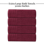 Tens Towels 4 Piece Extra Large Bath Towels 30 x 60 Inches, Dark Grey