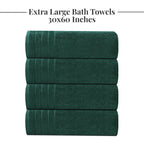 Tens Towels 4 Piece Extra Large Bath Towels 30 x 60 Inches, Dark Grey
