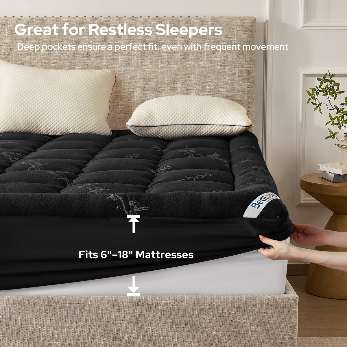BEDLORE Twin Mattress Topper, Thick Soft Pillow Top Bed Topper