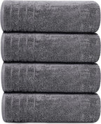 Tens Towels 4 Piece Extra Large Bath Towels 30 x 60 Inches, Dark Grey