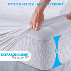 PlushDeluxe Bamboo Waterproof Mattress Protector, King Size, Ultra Soft