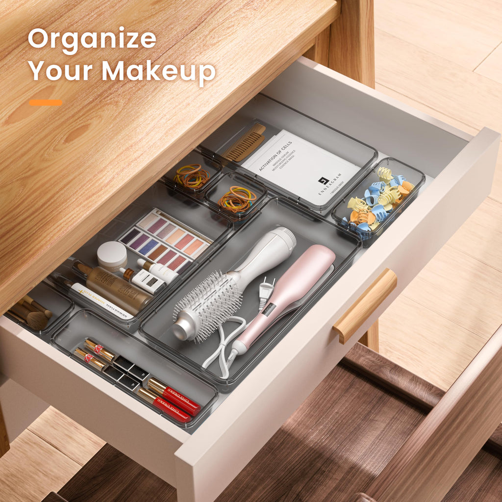 A-LuGei 【Military Grade】 Drawer Organizer for Vanity Bathroom Makeup Desk