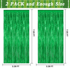 ZATAYE 2 Pack Red Silver Blue Foil Curtain Streamer Decorations
