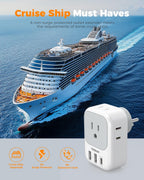 TESSAN European Travel Plug Adapter 2 Pack, Type C Plug