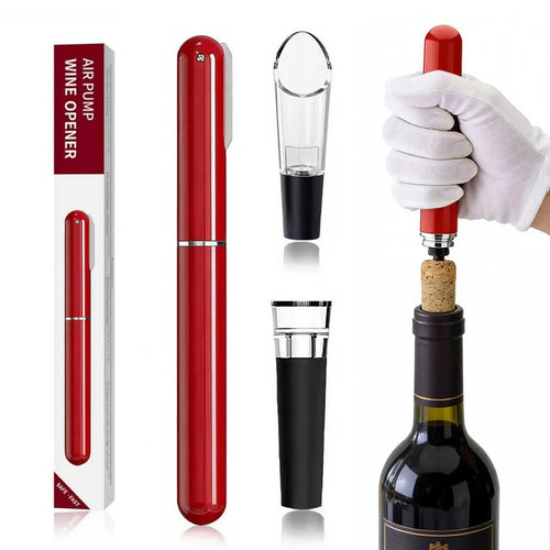 Air Pump Wine Opener Set: includes foil cutter